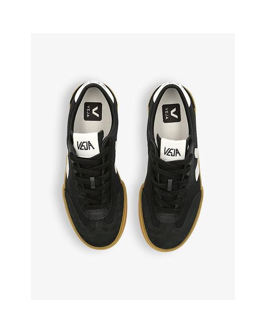 Veja Black Volley Logo-embroidered Canvas Low-top Trainers
