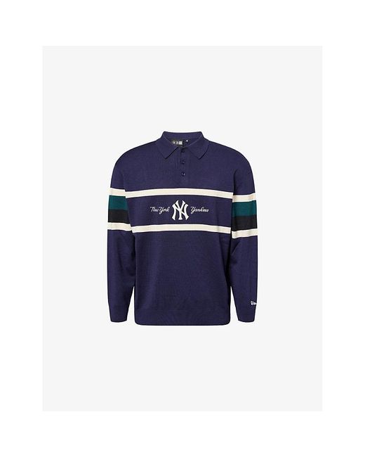 KTZ Blue New York Yankees Mlb Knit Rugby Shirt for men