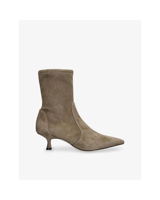 Stuart Weitzman Gray Naomi Suede Heeled Ankle Boots