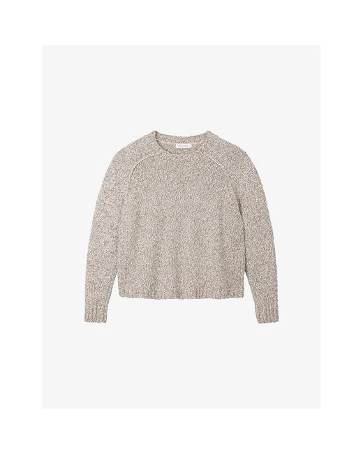 The White Company Gray Relaxed-Fit Knitted Cotton-Blend Jumper