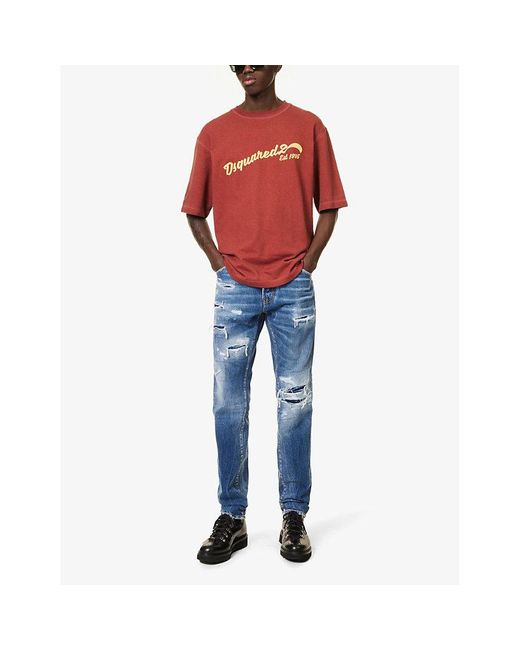 DSquared² Vy Blue Cool Guy Ripped Denim Jeans for men