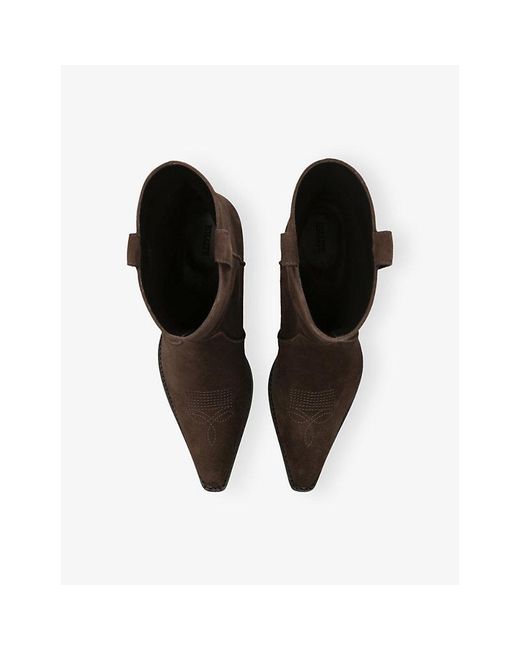 Khaite Brown Clive 35 Suede Ankle Boots
