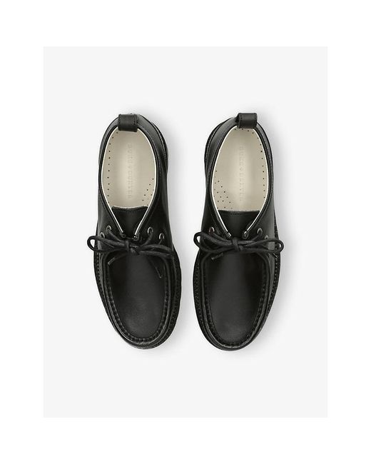 Duke & Dexter Black Moby Lace-Up Leather Loafer Boots for men