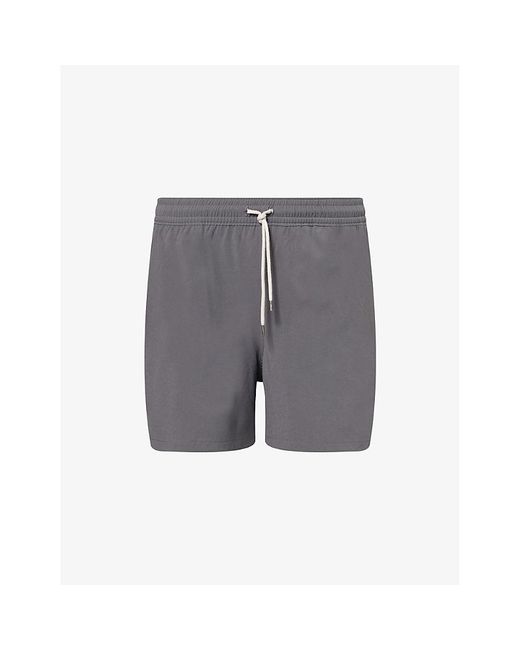 Polo Ralph Lauren Gray Two-Slip-Pockets Drawstring Swim Shorts for men
