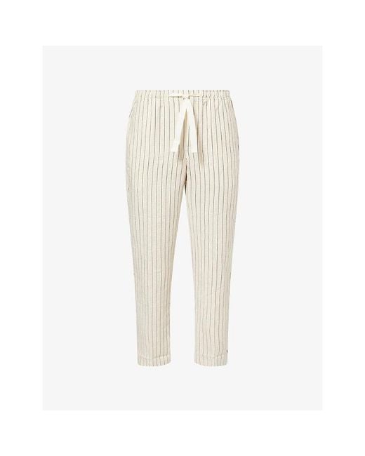 Orlebar Brown Natural Alex Striped Linen Trousers for men