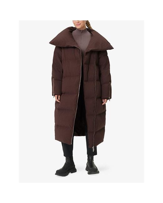 Sweaty Betty Brown Nimbus Cloud Longline Shell-Down Puffer Coat