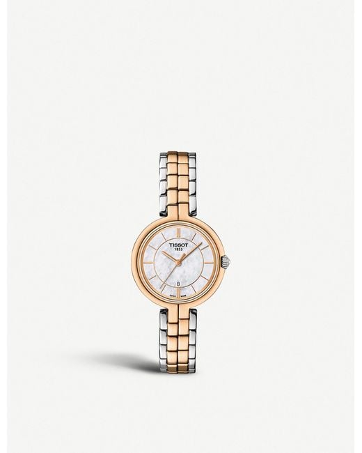 Tissot White Women's Stainless Steel T094.210.22.111.00 Flamingo Rose Gold Watch