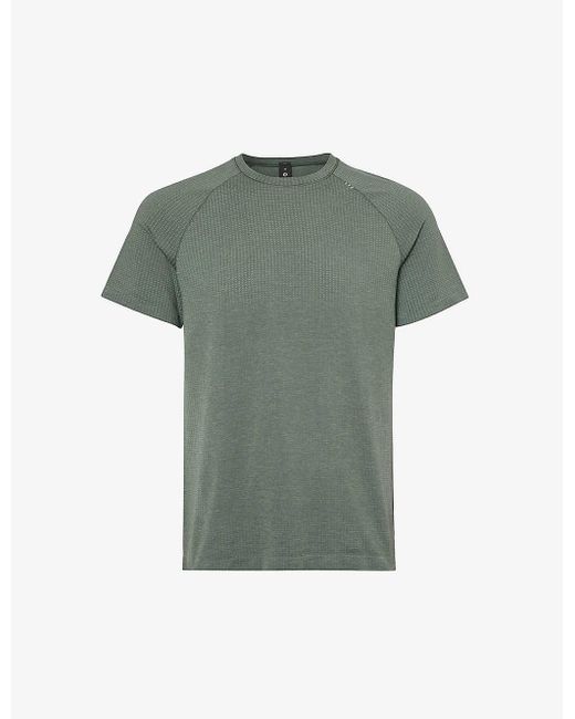 lululemon athletica Green Metal Vent Tech Crewneck Stretch-mesh T-shirt for men