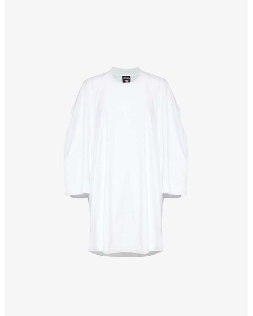 Jean Paul Gaultier White Logo-embroidered Cotton-jersey T-shirt