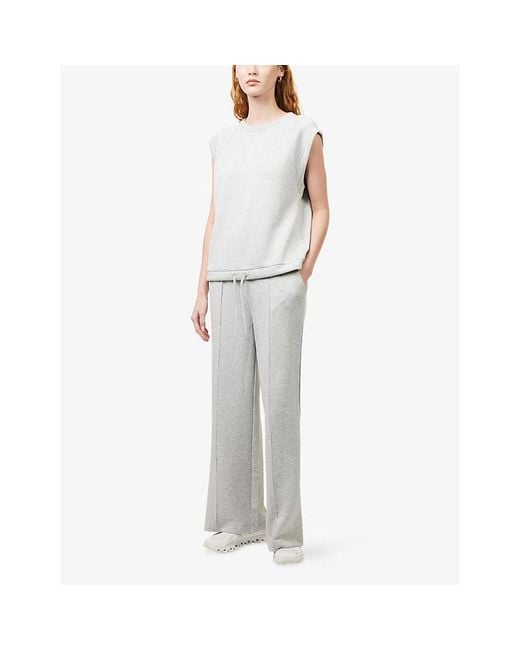 Varley White The Wide-Leg 30In Stretch-Woven Jogging Bottoms