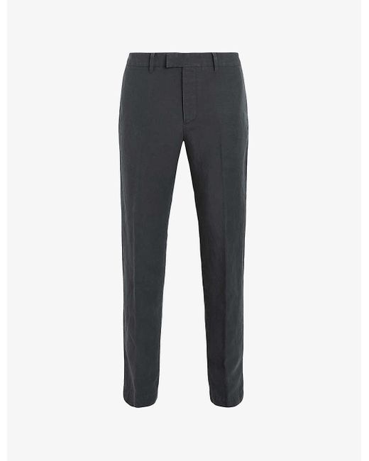 AllSaints Blue Tansey Pressed-crease Regular-fit Woven Trousers for men