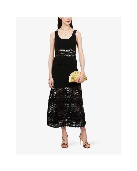Jonathan Simkhai Black Fitzgerald Open-Stich Knit Tank Top