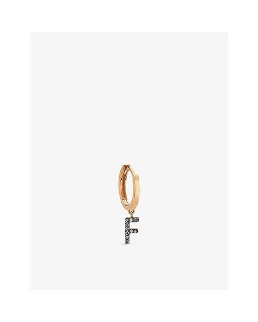 La Maison Du Couturier White Selda Initial F 14Ct Rose- And Diamond Single Earring