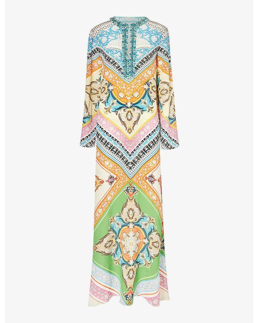 Mary Katrantzou Multicolor Collins Abstract-pattern Silk Maxi Dress