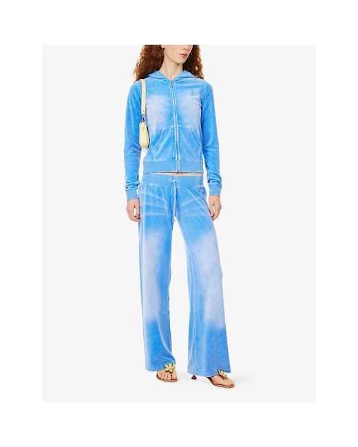 Juicy Couture Blue Vintage Robyn Cotton-Blend Hoodie