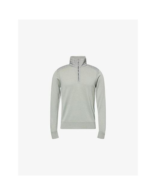 Belstaff Gray Kilmington Quarter-Zip Wool Jumper for men