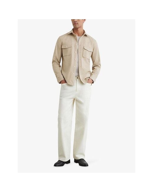Reiss Natural Mcshane Patch-Pocket Wool-Blend Shirt for men