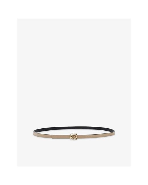 Loewe White Anagram Reversible Leather Belt