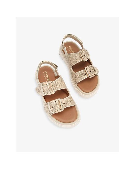 Carvela Kurt Geiger Natural Pavilion T-Bar Woven Sandals