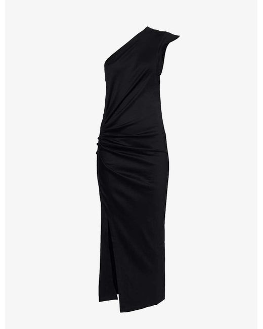 Isabel Marant Black Maude Split-hem Cotton-jersey Midi Dress X