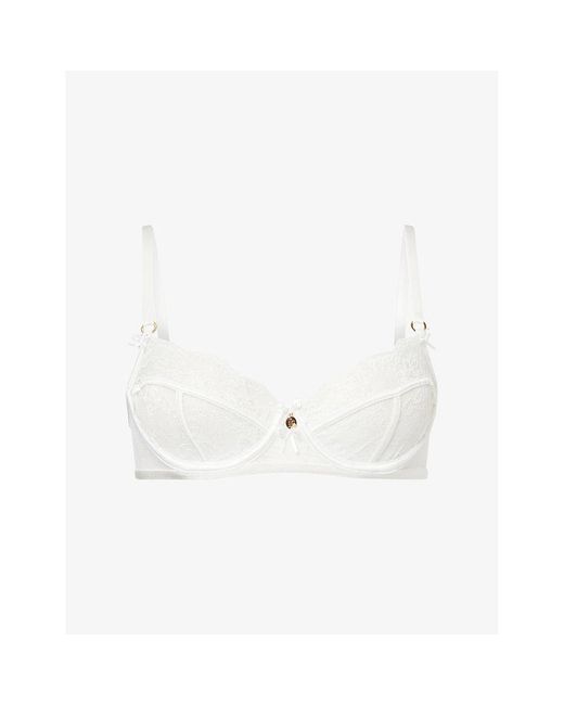 Lounge Underwear White Adelyn Balcony Lace Bra