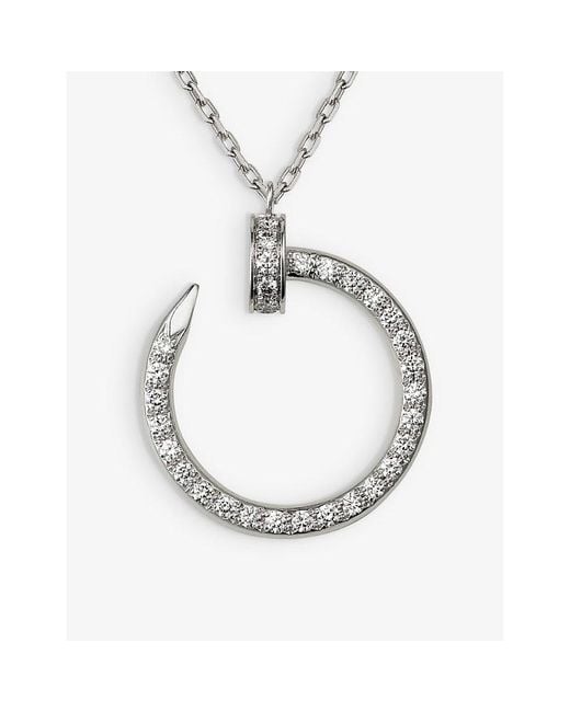 Cartier White Juste Un Clou 18Ct- And 0.38Ct Diamond Pendant Necklace