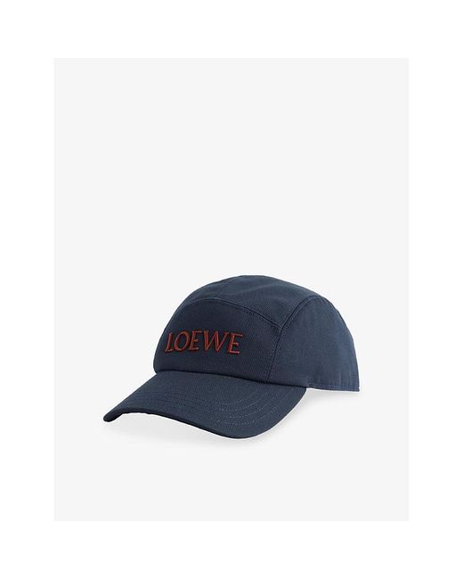 Loewe Blue Logo-Embroidered Cotton-Twill Cap for men