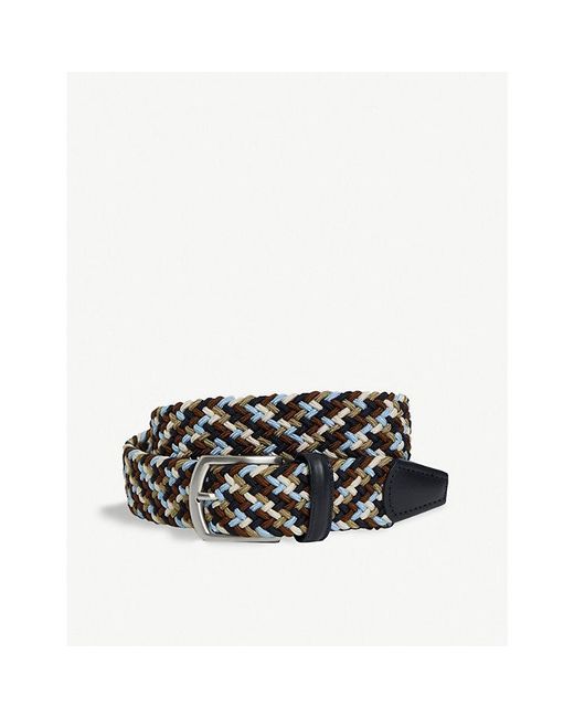 Andersons Black Multi-Woven Elasticated Belt for men