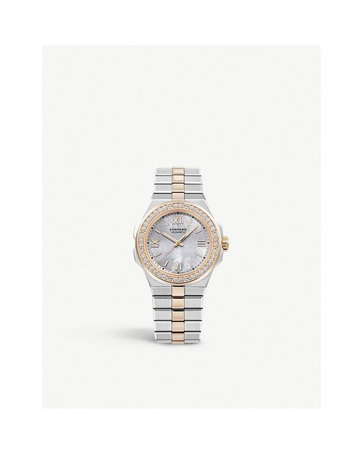 CHOPARD Alpine Eagle Small automatic 36mm 18-karat rose gold, stainless  steel and diamond watch