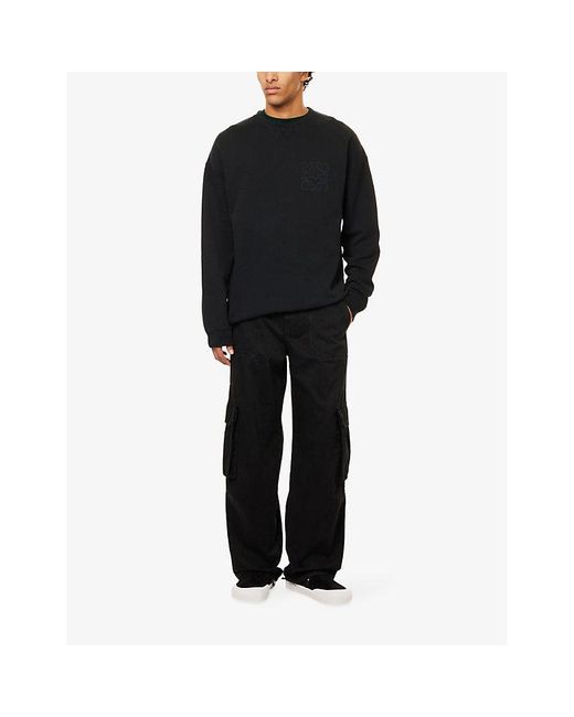 Loewe Blue Relaxed-Fit Anagram Cotton Sweatshirt for men