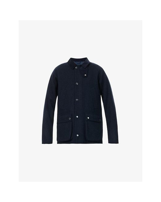 Barbour Blue Bedale Patch-Pocket Wool Jacket for men