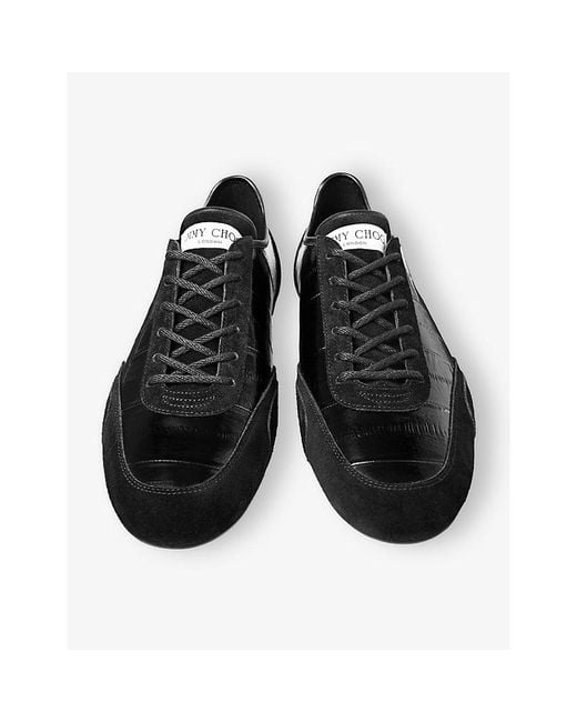 Jimmy Choo Black Sunny Leather And Suede Trainers