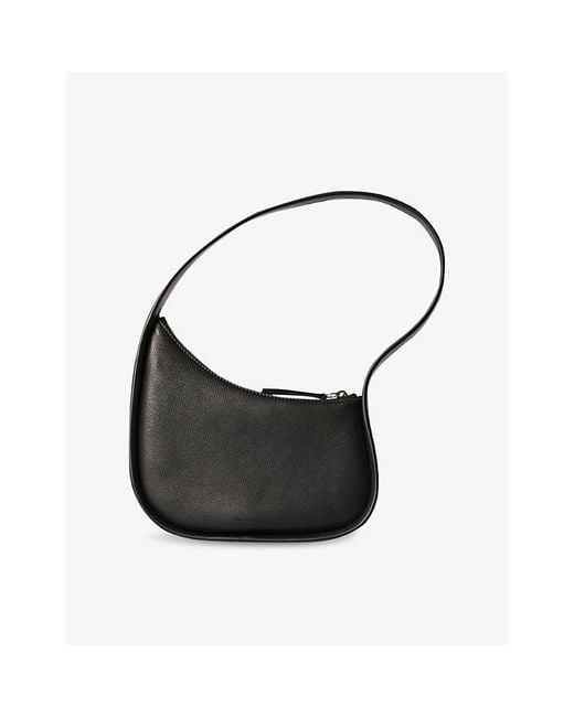 The Row Black Half Moon Leather Shoulder Bag