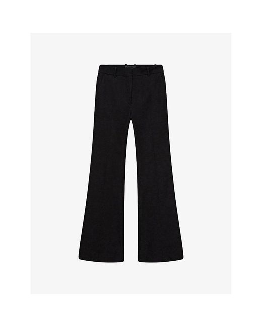 Joseph Black Tafira Flared-Leg Stretch-Woven Trousers