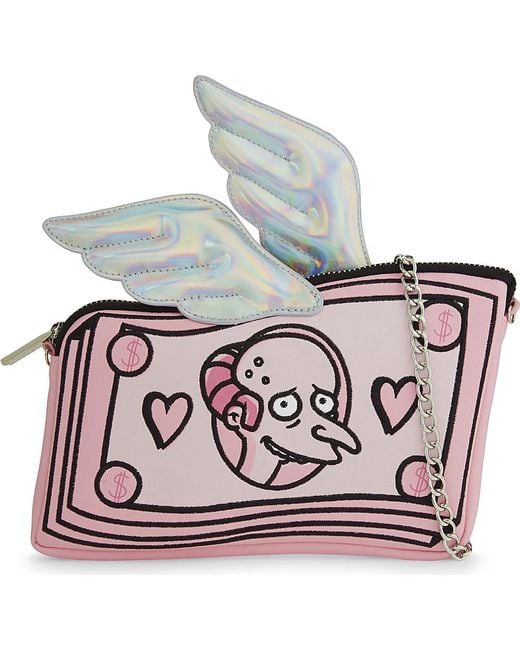 Skinnydip London Pink The Simpsonstm Mr Burns Dollar Clutch Bag