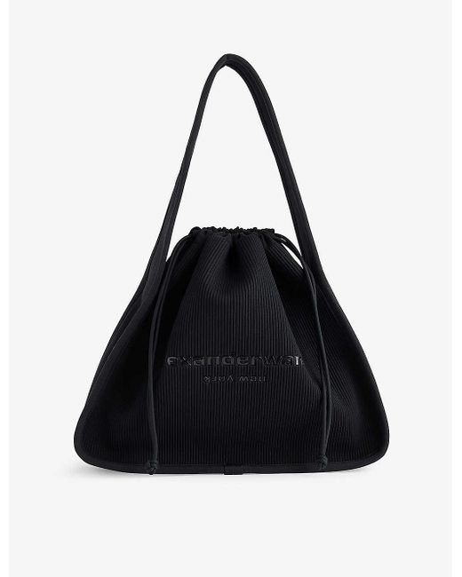 Alexander Wang Ryan Large Knitted Shoulder Bag in Black | Lyst UK