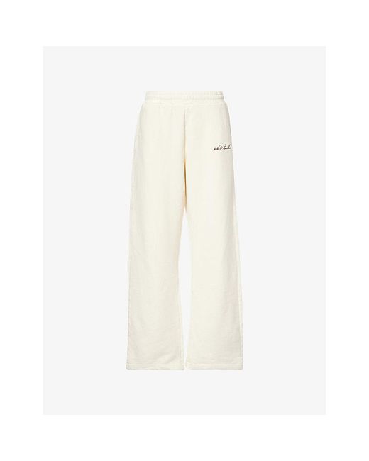 4th & Reckless White Fergie Logo-Embroidered Cotton-Jersey Jogging Bottoms