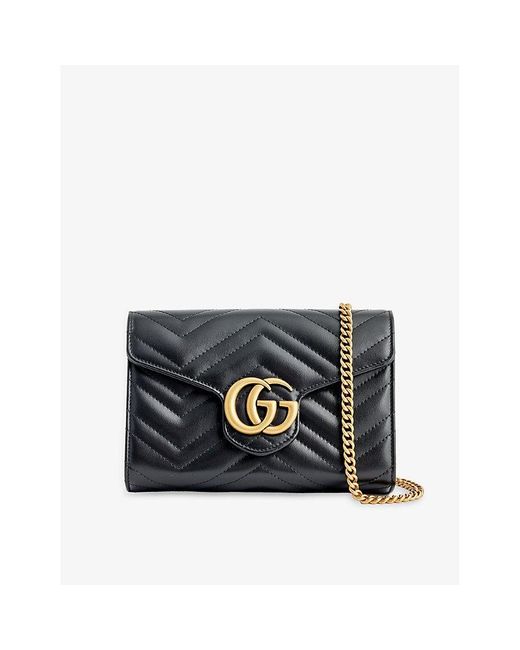 Gucci gg Marmont Mini Leather Walletonchain in Black Lyst