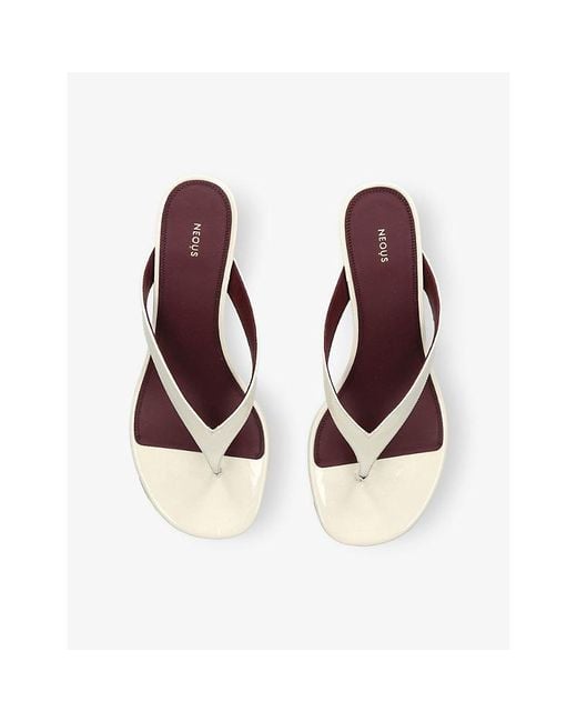 Neous White Tercus Leather Wedge Sandals