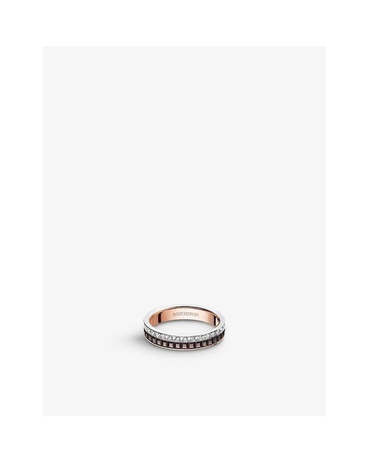 Boucheron White Rose/ Quatre Classique 18Ct Rose-, - And 0.21Ct Diamond Wedding Band for men