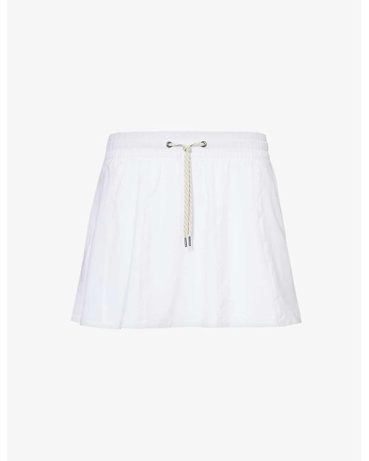 vuori White Clementine Elasticated-waist Regular-fit Stretch-recycled Polyester Mini Skirt