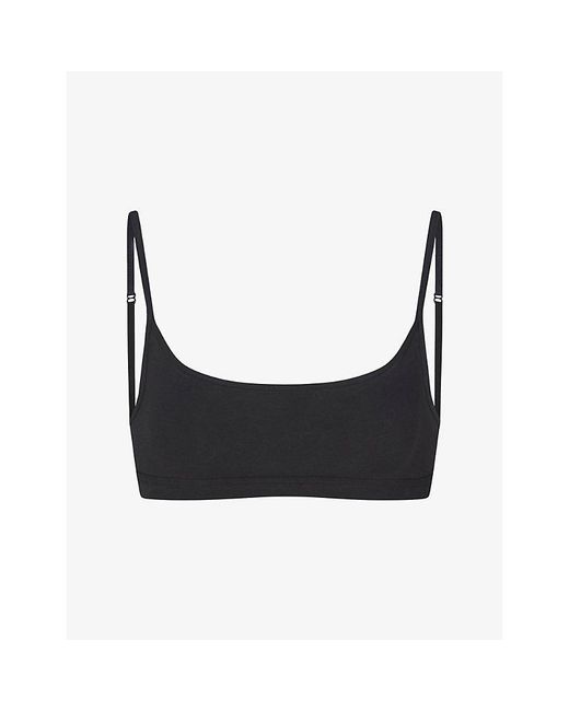 Skims Black Everyday Scoop Cotton Bralette