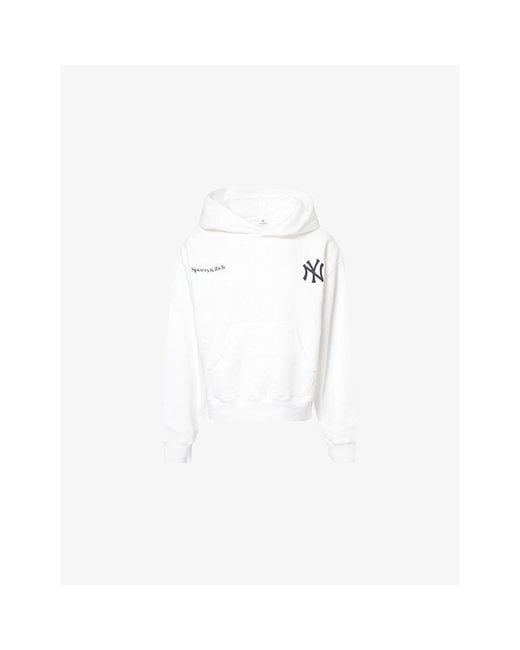 Sporty & Rich White For '47 X The New York Yankees Curve Cotton-Jersey Hoody