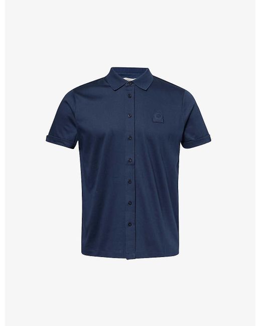 Sandbanks Blue Brand-patch Cotton-jersey Polo Shirt Xx for men