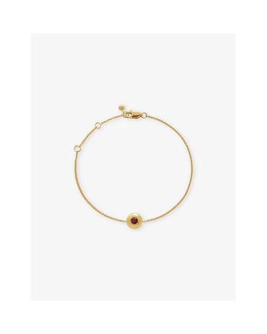 Monica Vinader Metallic July Birthstone 18Ct-Plated Vermeil Sterling- And Ruby Bracelet