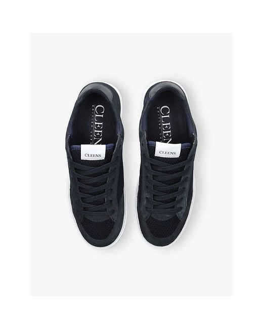 Cleens Blue Luxor Suede And Mesh Trainers for men