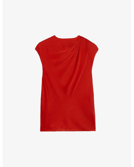Ted Baker Red Misrina Draped Woven Top