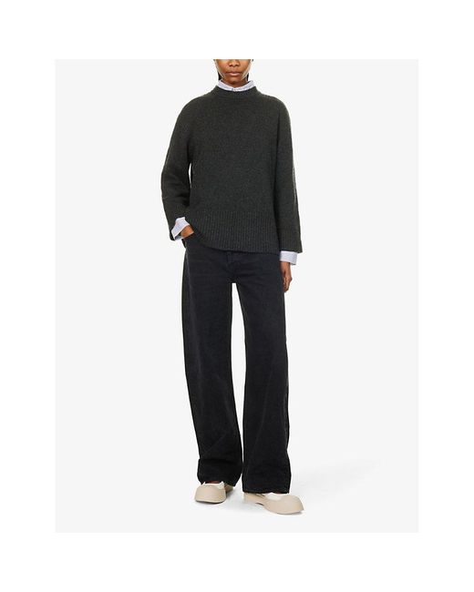 Citizens of Humanity Blue Ayla Wide-Leg Mid-Rise Denim Jeans