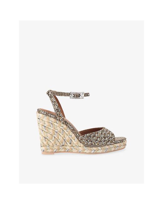 Kurt Geiger Metallic Espadrille Wedge Heeled Woven Sandals
