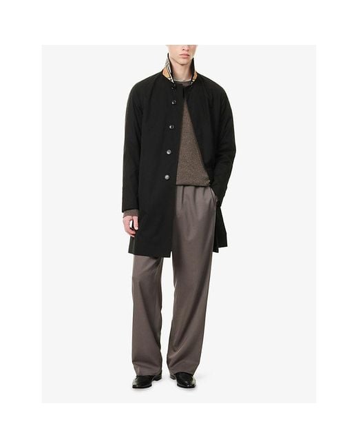 Burberry Blue Camden Mid Car Cotton Trench Coat for men
